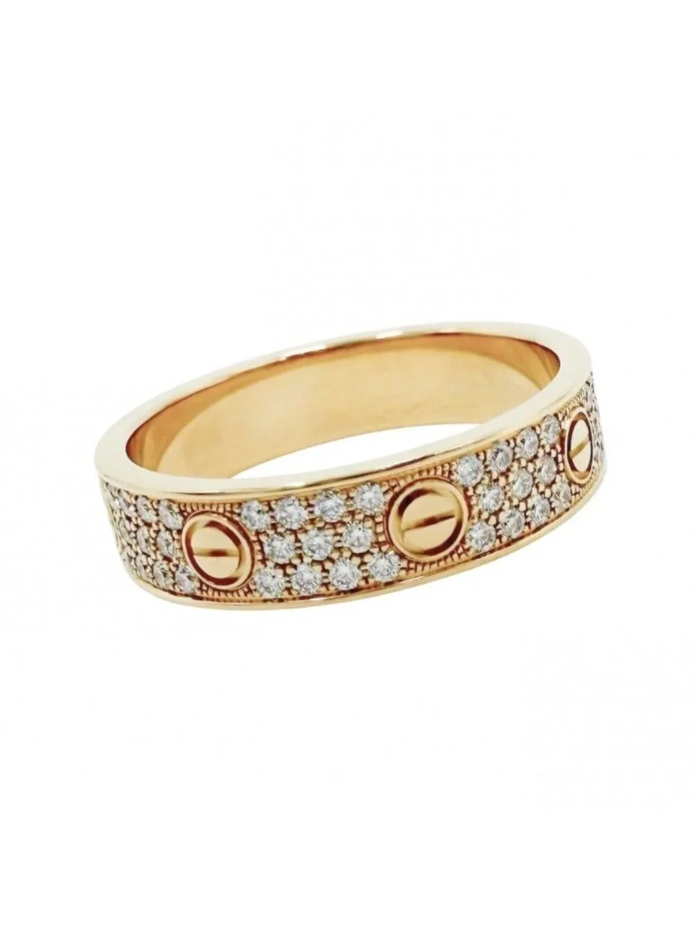 Cartier Ring Love Small Pave 18k YG Gold 88 Diamonds